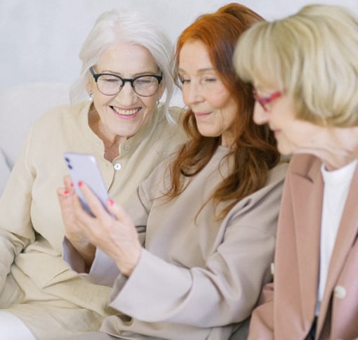 Two women chatting via video call